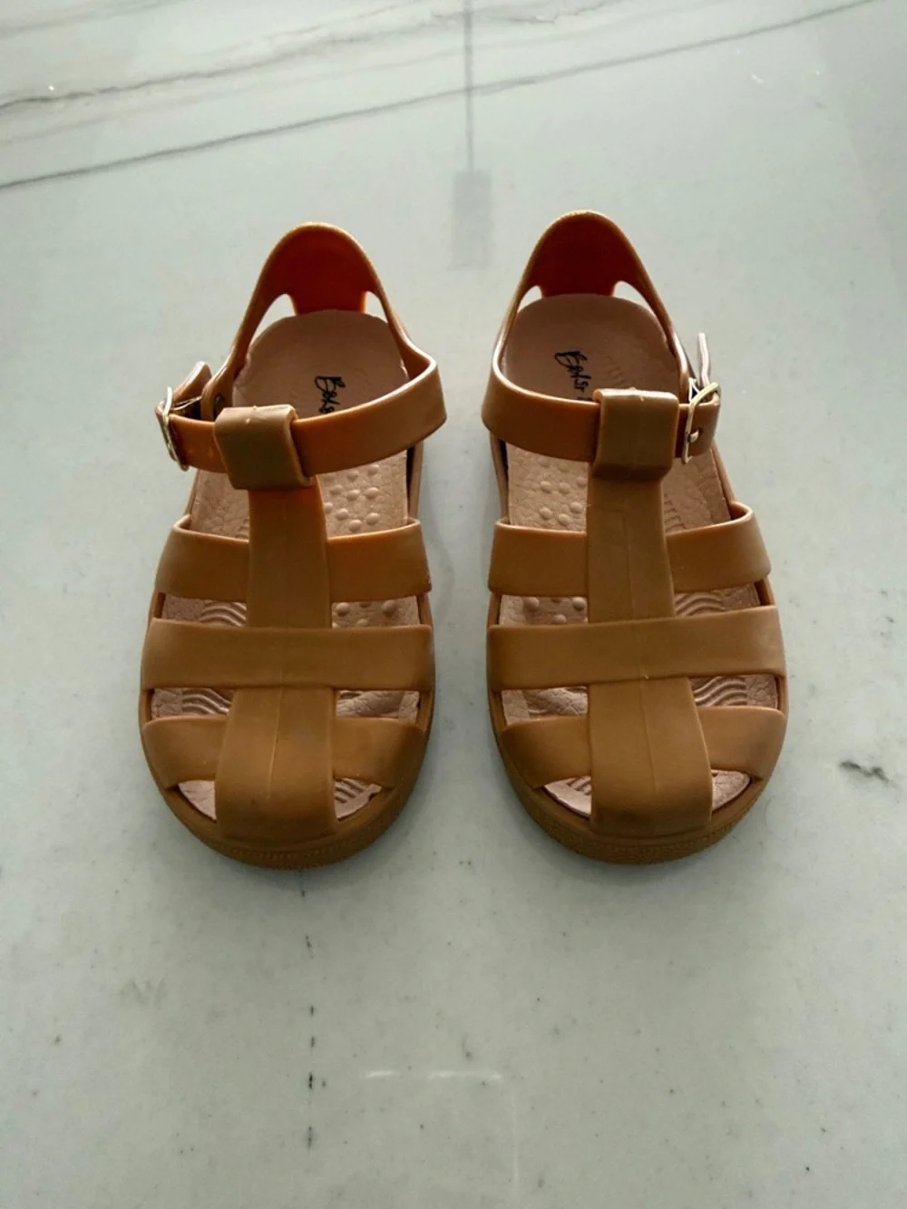 Blowfish Kids Tan Closed-Toe Strappy Sandals with Buckle